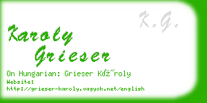 karoly grieser business card